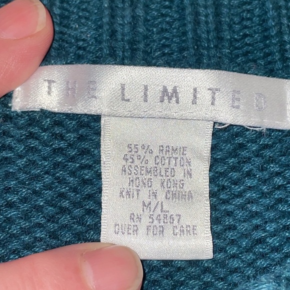 The Limited Vintage Argyle Ramie/Cotton Blend chunky sweater.  Heavyweight. M/L - Picture 5 of 12